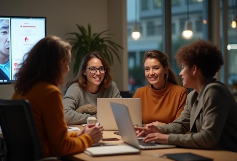 Équipe Busnesteagle collaborant dans un espace de travail