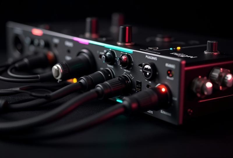 Gros plan sur du matériel audio professionnel