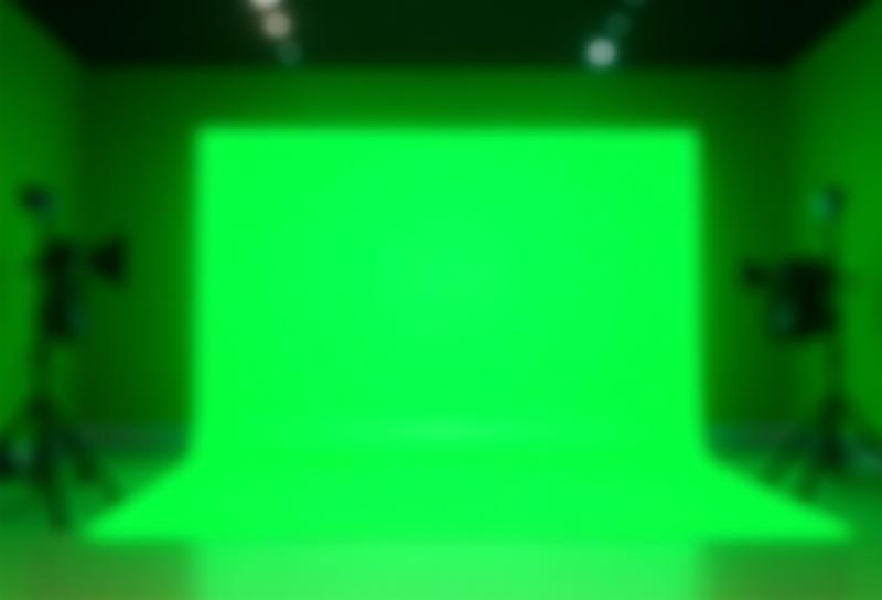 Espace studio vidéo avec fonds verts
